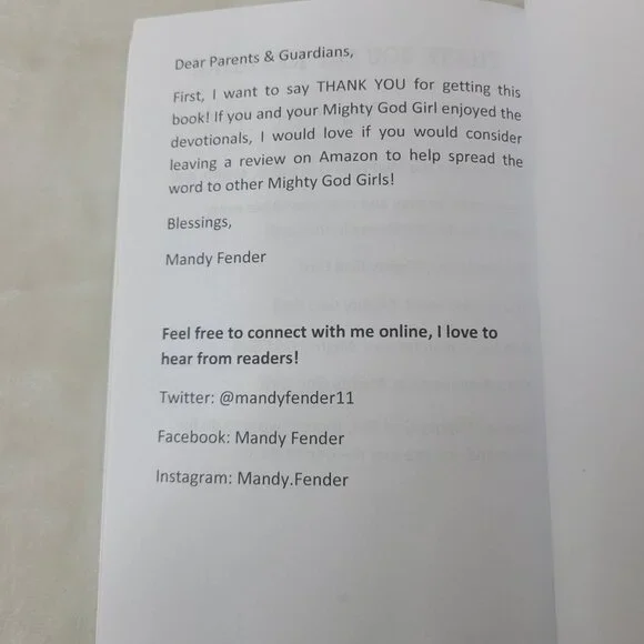 Mighty God Girls A To Z Devotionals Journal ages 7-11 By Mandy Fender 2016 - Picture 3 of 9